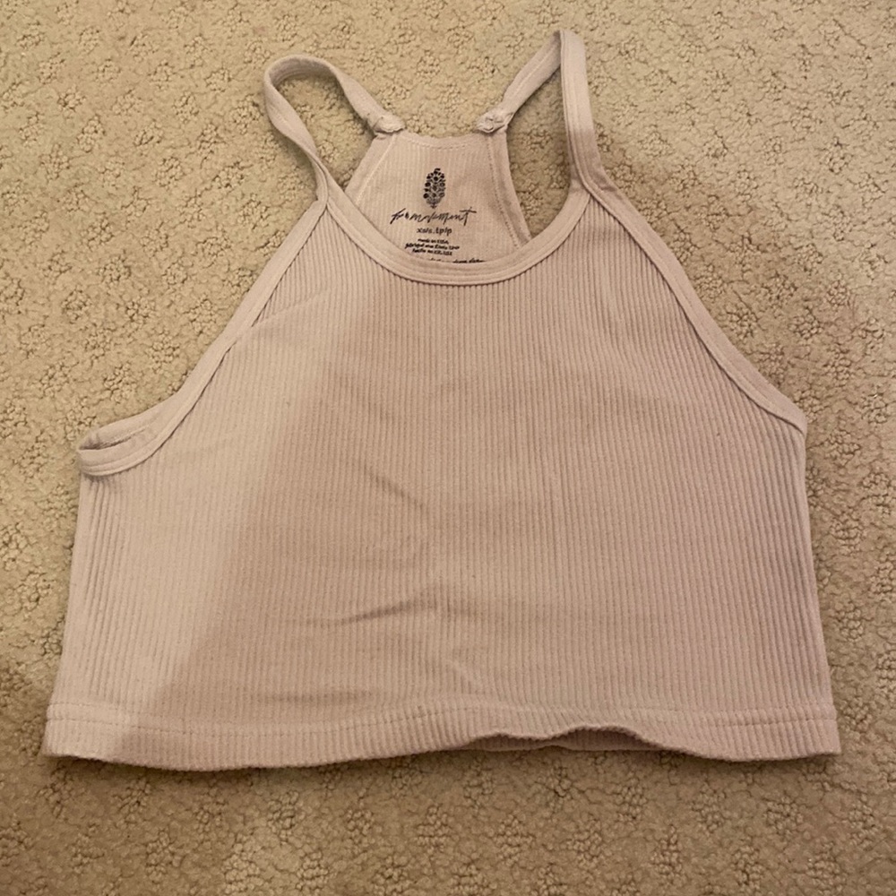 Free People Movement high neck beige tank top